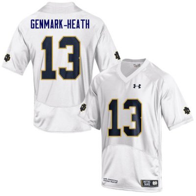 Notre Dame Fighting Irish Men's Jordan Genmark-Heath #13 White Under Armour Authentic Stitched College NCAA Football Jersey ZLB1699WL